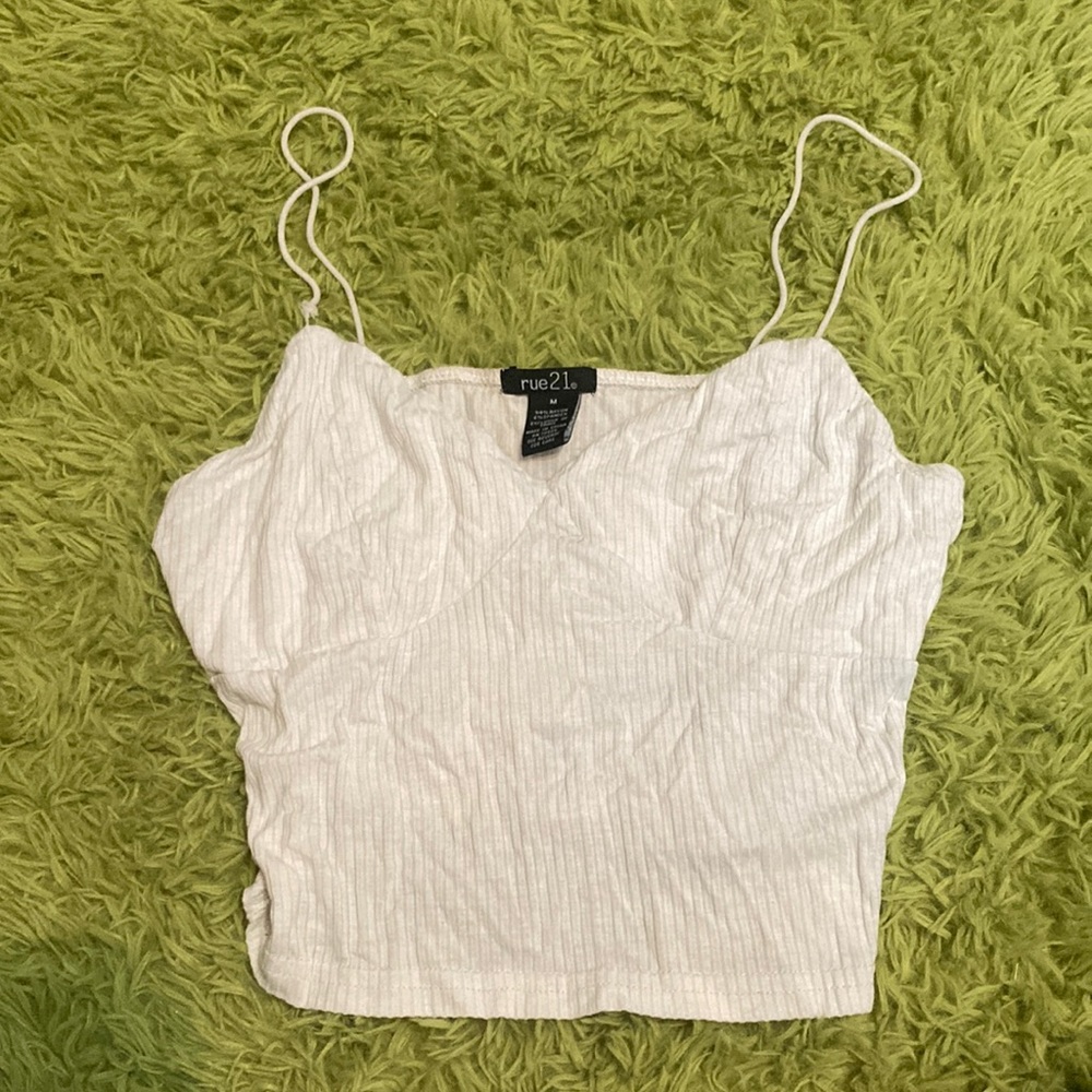 white tank crop top. does have a mark on the front and back